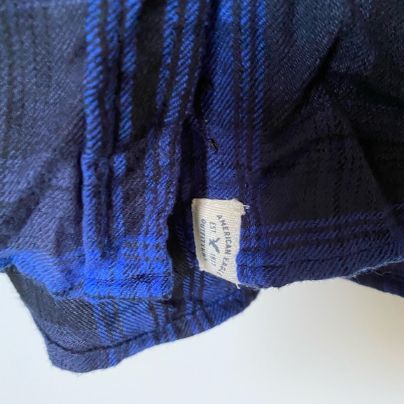 Dark Blue and Black Plaid Shirt - Picture 4 of 4